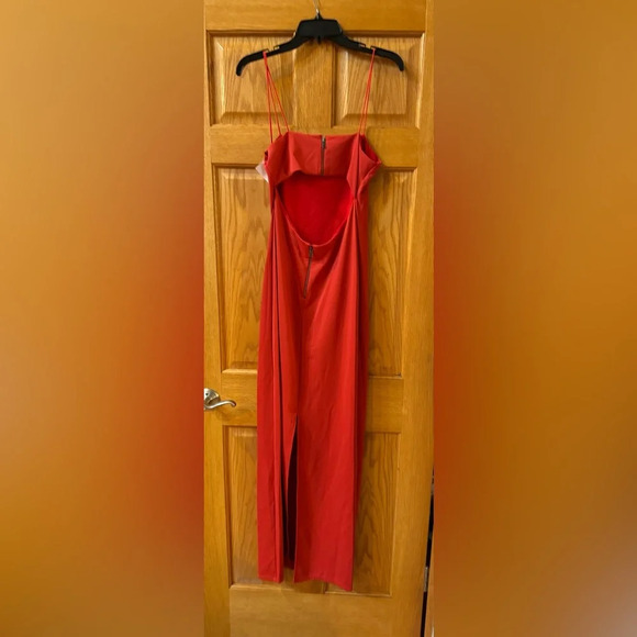 ALICE + OLIVIA Nelle Spaghetti Strap Maxi Dress Bright Poppy Size 6 - Picture 7 of 7